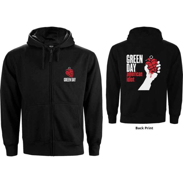 Green Day Ladies Zipped Hoodie