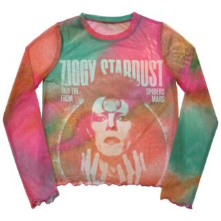 David Bowie Ladies Long Sleeve Crop Top
