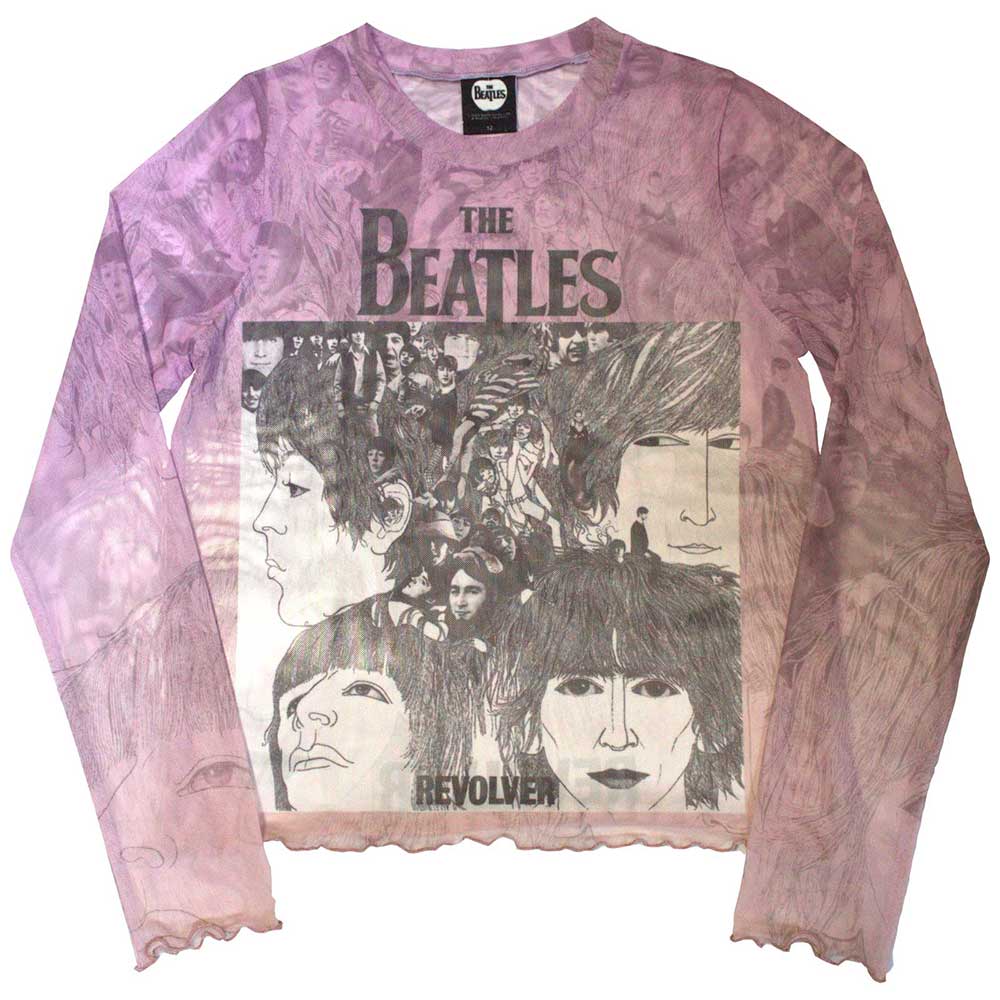 The Beatles Ladies Long Sleeve Crop Top
