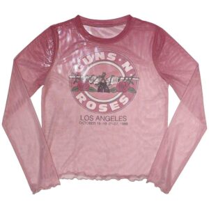 Guns N' Roses Ladies Long Sleeve Crop Top
