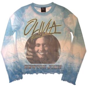 Olivia Newton-John Ladies Long Sleeve Crop Top