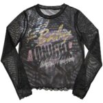 Whitney Houston Ladies Long Sleeve Crop Top