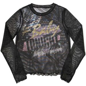 Whitney Houston Ladies Long Sleeve Crop Top